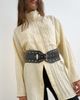 Topshop Topshop studded real leather chunky belt in black - 4