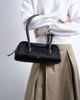 Topshop Topshop Sullivan hair on leather small bowler shoulder bag in black - 4
