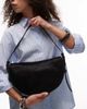 Topshop Topshop Sunday real leather shoulder bag in black pony - 4