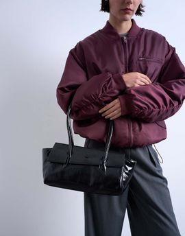 Topshop Topshop Sunny shoulder bag with asymmetric flap in black