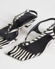 Topshop Topshop Sunshine mid-height heel flip flops in zebra hair-on real leather-Black - 3
