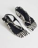 Topshop Topshop Sunshine mid-height heel flip flops in zebra hair-on real leather-Black - 4
