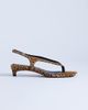 Topshop Topshop Sunshine mid heel flip flop sandals in deer print hair-on real leather-Orange - 1