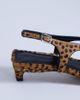 Topshop Topshop Sunshine mid heel flip flop sandals in deer print hair-on real leather-Orange - 2