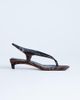 Topshop Topshop Sunshine toe thong mid heel sandal in brown zebra hair on real leather - 1