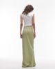 Topshop Topshop super soft cupro bias cut maxi skirt in olive-Green - 2