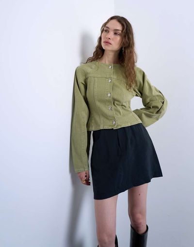 Topshop Topshop super soft cupro mini skirt in black