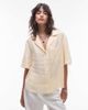 Topshop Topshop super soft cupro shirt in buttermilk - part of a set-Yellow - 1
