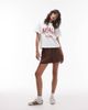 Topshop Topshop super soft cupro shorts in chocolate - part of a set-Brown - 3