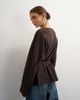 Topshop Topshop supersoft wrap detail top set in chocolate-Brown - 3