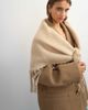 Topshop Topshop Susan fringe scarf in beige-Neutral - 1