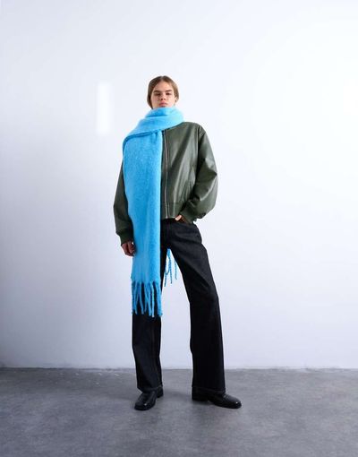Topshop Topshop Sydney blanket scarf in blue