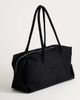 Topshop Topshop Tabby large suedette weekend bag in black weave - 1