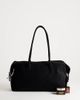 Topshop Topshop Tabby large suedette weekend bag in black weave - 2