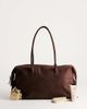 Topshop Topshop Tabby large suedette weekend bag in chocolate weave-Brown - 2