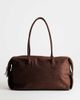 Topshop Topshop Tabby large suedette weekend bag in chocolate weave-Brown - 4