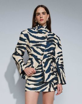 Topshop Topshop tailored mini skirt in zebra - part of a set-Multi