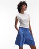 Topshop Topshop tailored plaid longline shorts in blue - part of a set - 1