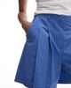 Topshop Topshop tailored plaid longline shorts in blue - part of a set - 4