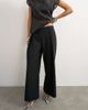 Topshop Topshop tailored pleat detail low rise wide leg pants in black - 4