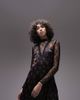 Topshop Topshop Tall lace and print mix mini dress in multi - 1