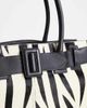 Topshop Topshop Tammy hair-on real leather belt detail large tote in zebra print-Black - 2