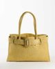 Topshop Topshop Tammy real suede belt detail large tote in buttermilk-Yellow - 1