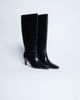 Topshop Topshop Tanya point toe knee high boots in black croc - 2