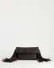 Topshop Topshop Tassel oversized weave clutch bag in chocolate-Brown - 1