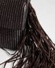 Topshop Topshop Tassel oversized weave clutch bag in chocolate-Brown - 3