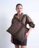 Topshop Topshop Tate faux shearling tote bag in chocolate-Brown - 1