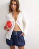 Topshop Topshop techy bubble hem shorts in navy - 1