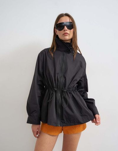Topshop Topshop techy drawcord waist jacket in black
