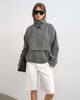 Topshop Topshop techy funnel neck jersey track top in slate-Gray - 1