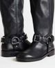 Topshop Topshop Tee premium leather knee high riding boot in black - 3