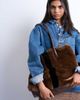 Topshop Topshop Teven faux fur tote bag in brown - 4