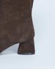 Topshop Topshop Thea real suede knee high block heel boots in chocolate-Brown - 2