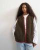 Topshop Topshop throw on teddy vest in chocolate-Brown - 1