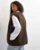 Topshop Topshop throw on teddy vest in chocolate-Brown - 3