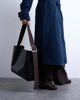 Topshop Topshop Tiana premium real leather tote bag with buckle in black and brown - 3