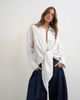 Topshop Topshop tie detail check shirt in white - 1