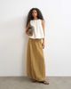 Topshop Topshop tie detail crinkle bubble hem maxi skirt in camel-Neutral - 1