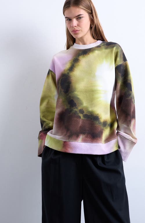 Topshop Topshop Tie Dye Oversize Cotton Blend Sweatshirt