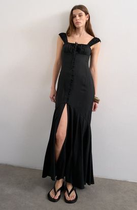 Topshop Topshop Tie Front Cap Sleeve Maxi Dress