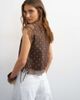 Topshop Topshop tie side lace detail top in chocolate dot-Multi - 2