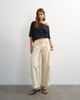 Topshop Topshop tie waist cargo pants in ecru-Neutral - 1