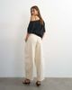 Topshop Topshop tie waist cargo pants in ecru-Neutral - 2
