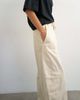 Topshop Topshop tie waist cargo pants in ecru-Neutral - 4