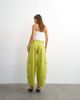 Topshop Topshop tie waist cargo pants in lime green - 2