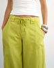 Topshop Topshop tie waist cargo pants in lime green - 4